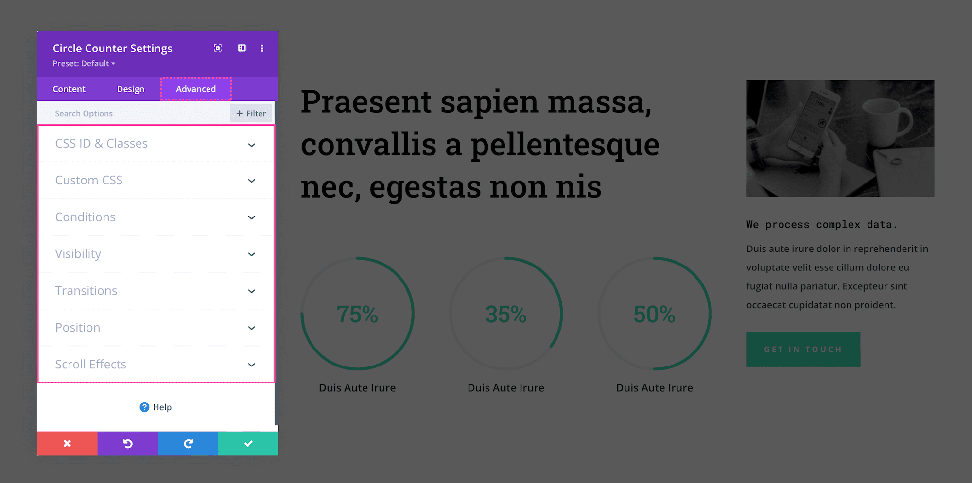 How to use the Divi Circle Counter Module