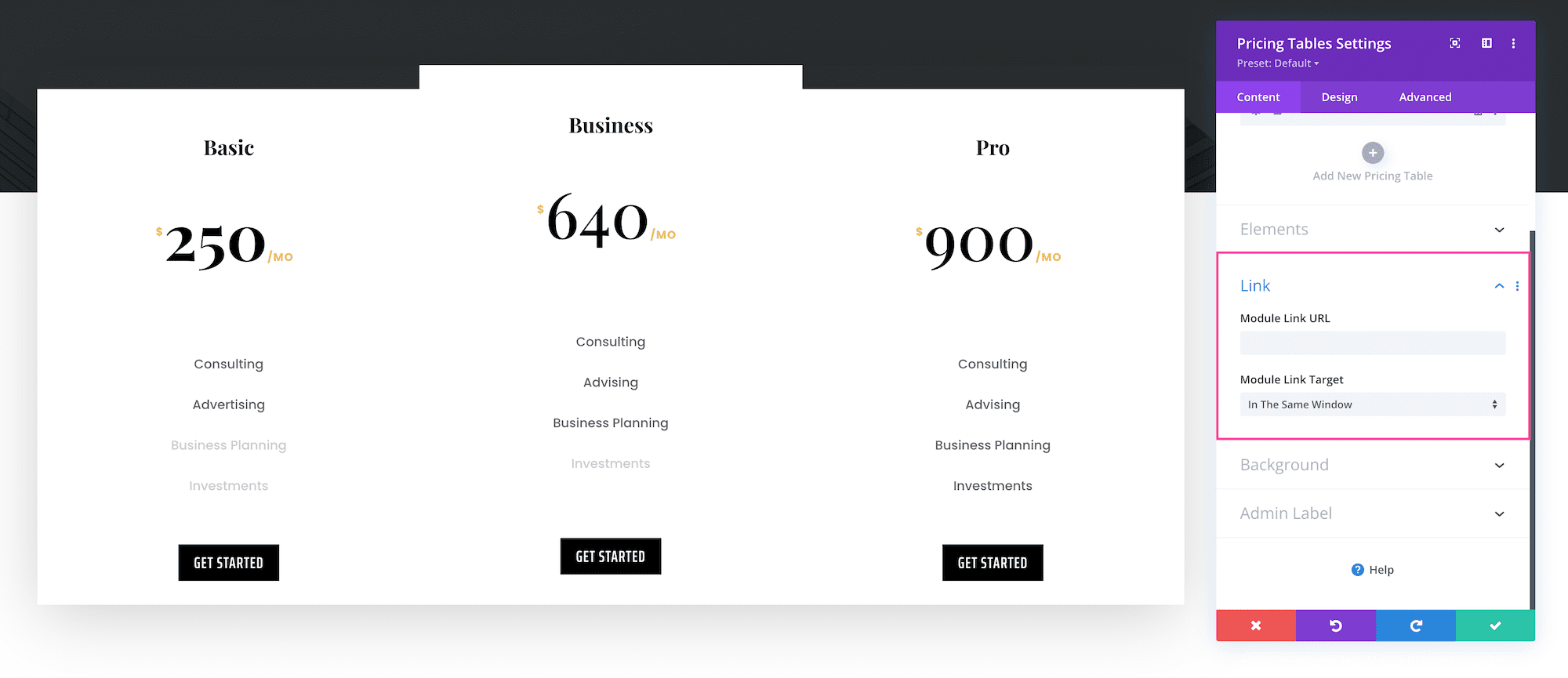 How to use the Divi Pricing Tables Module