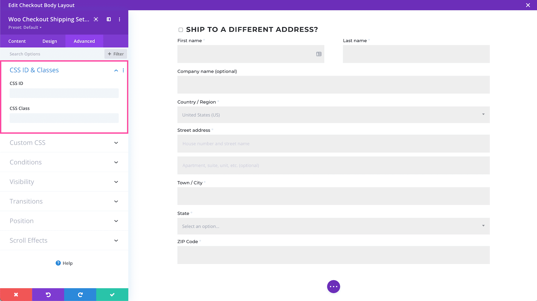 Divi Woo Checkout Shipping Module