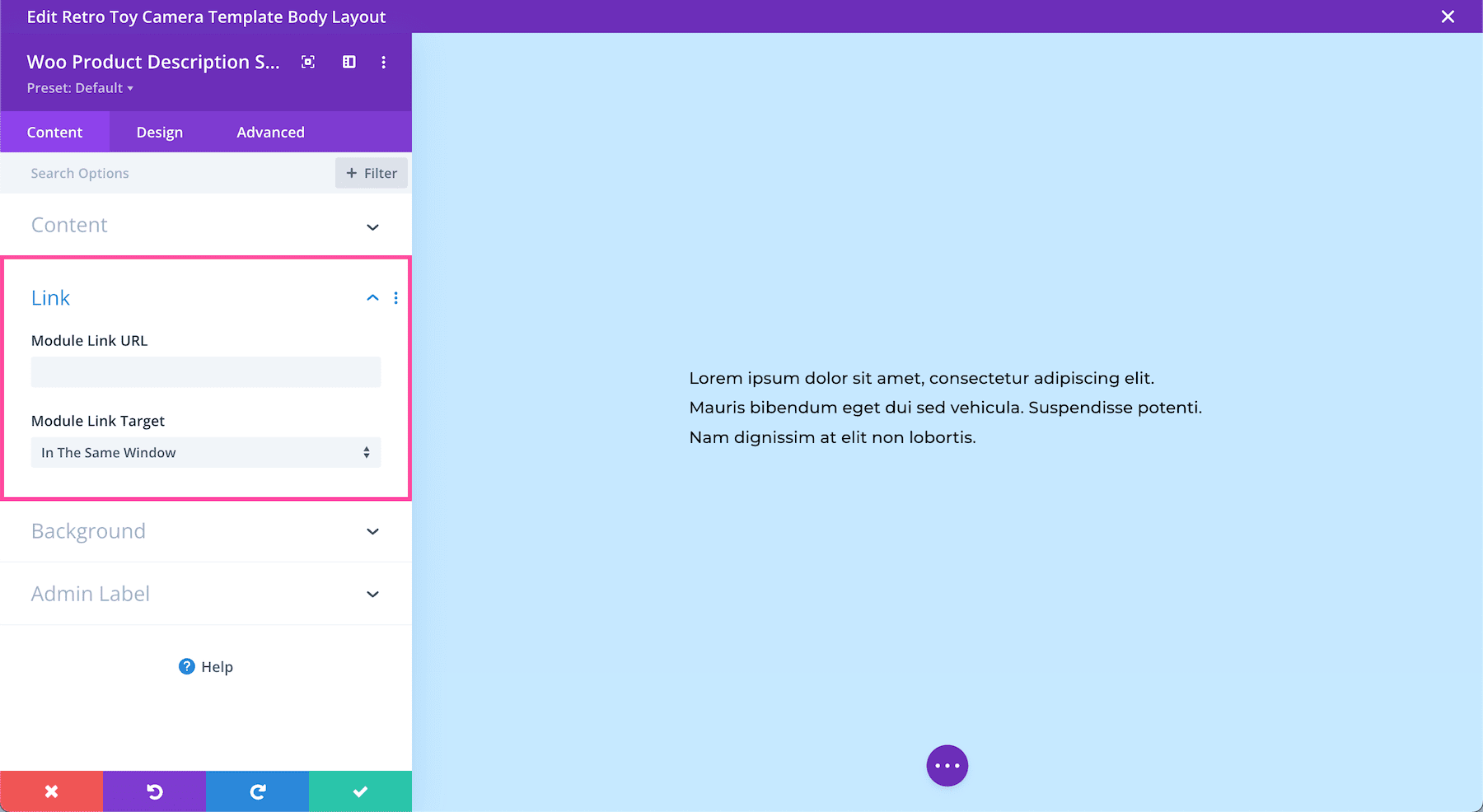 Divi Woo Product Description Module