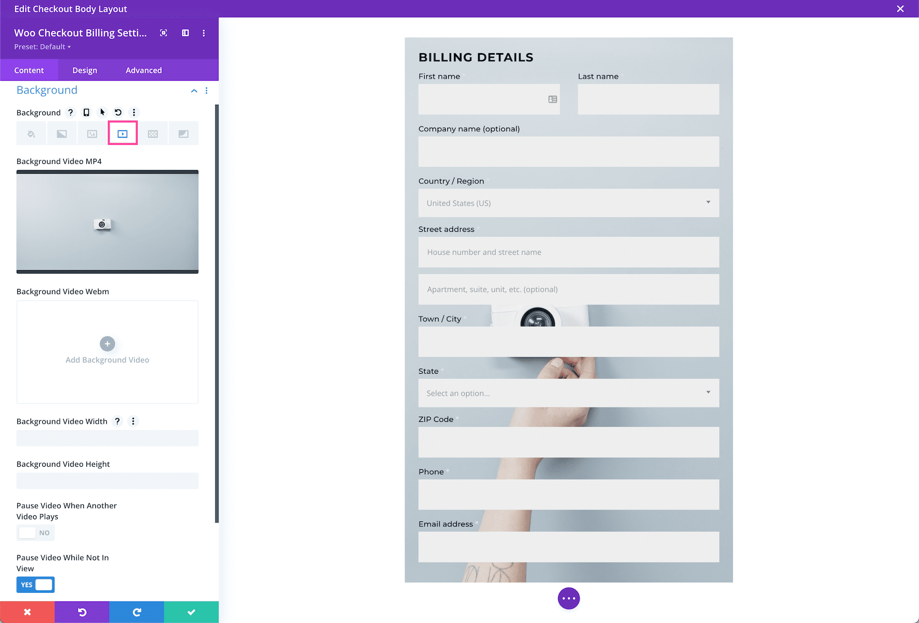 Divi Woo Checkout Billing Module