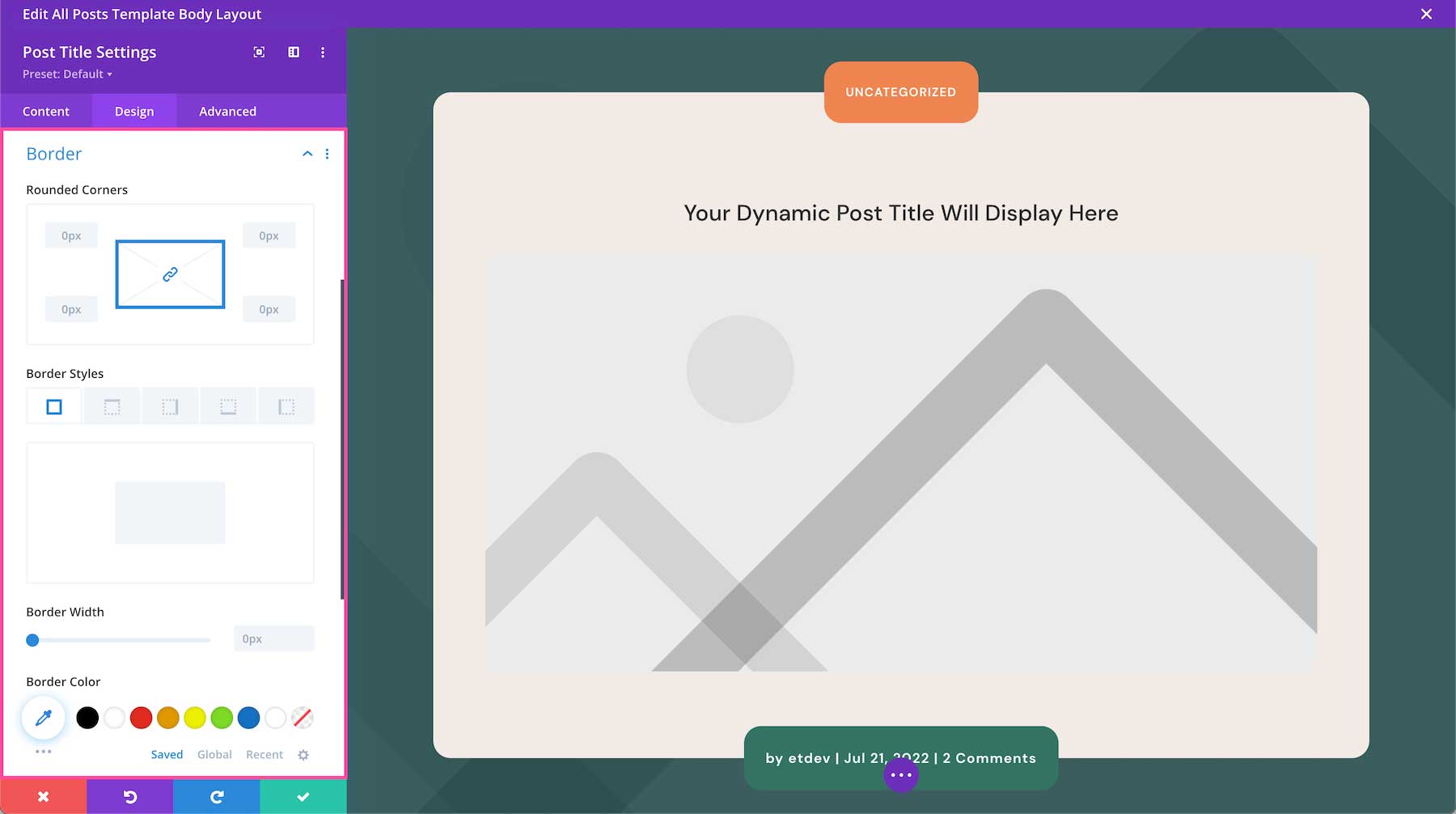 Divi Post Title Module