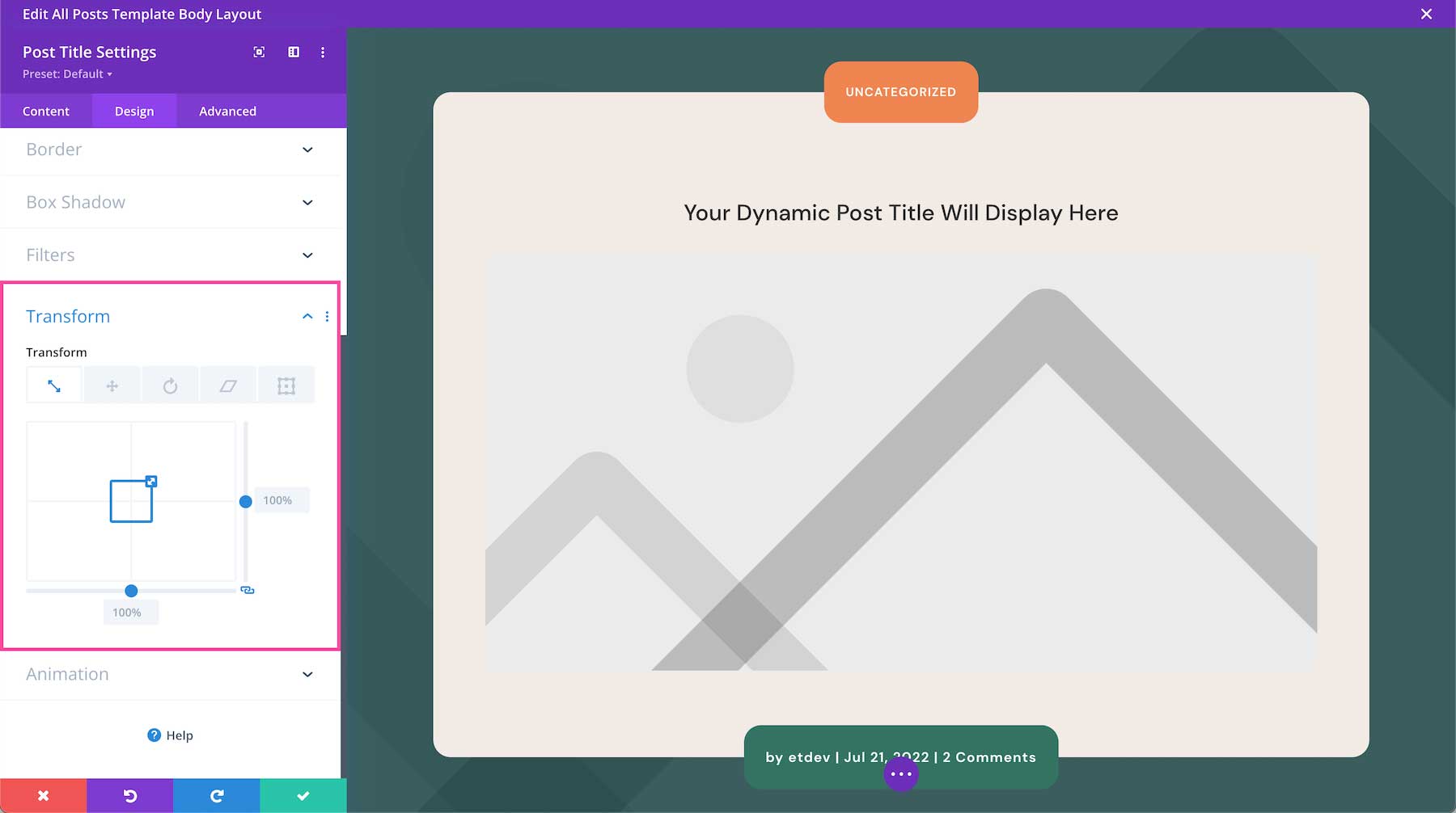 Divi Post Title Module