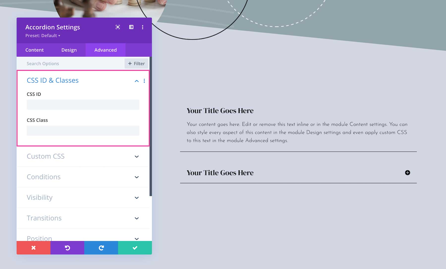 Divi Accordion Module