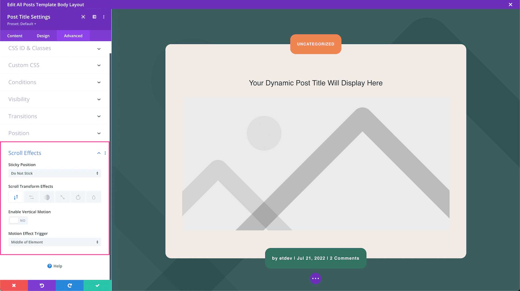 Divi Post Title Module