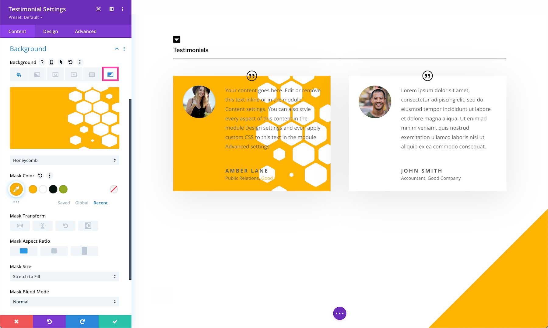 How to add a background mask