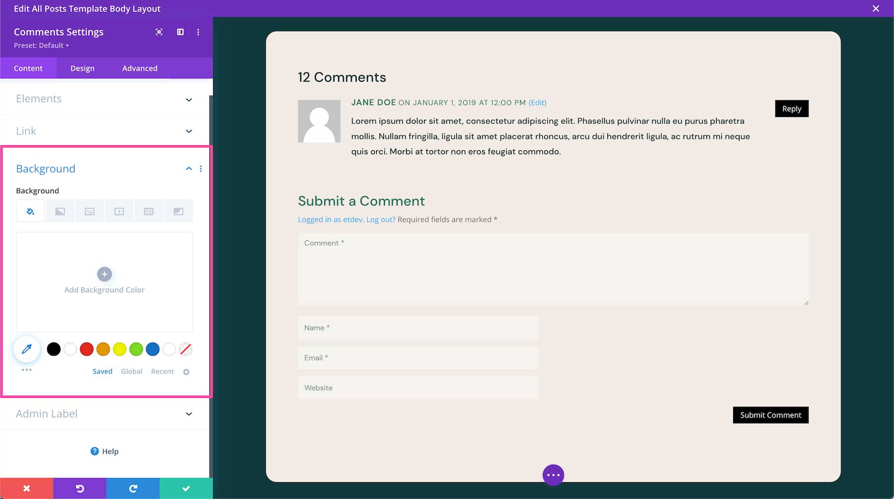 How to add a background color