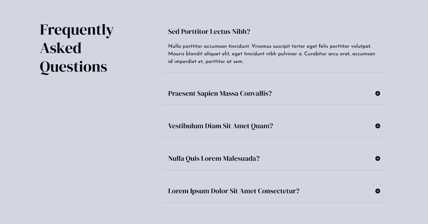 Example of the Divi Accordion Module