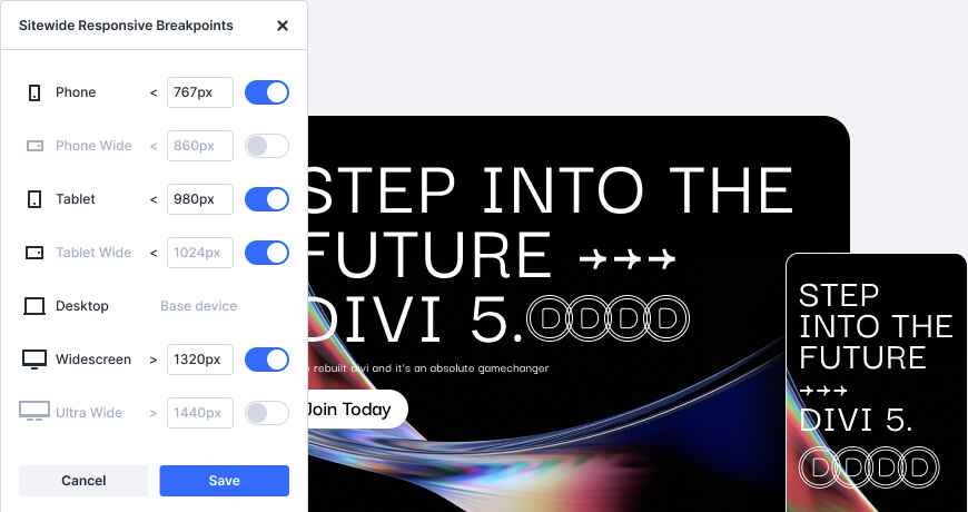 Customizable Breakpoints