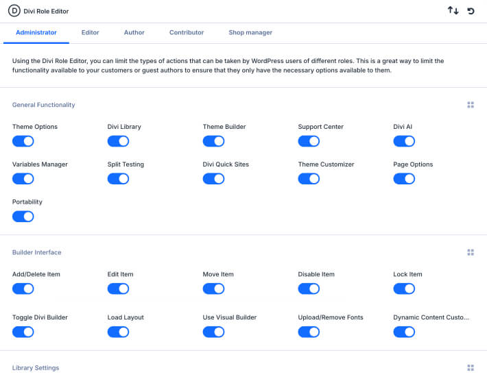 Role Permissions Editor