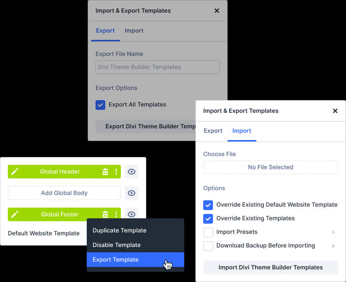 Theme Builder Exporting and Importing
