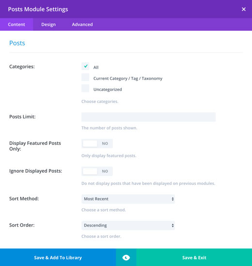 Extra Module Settings