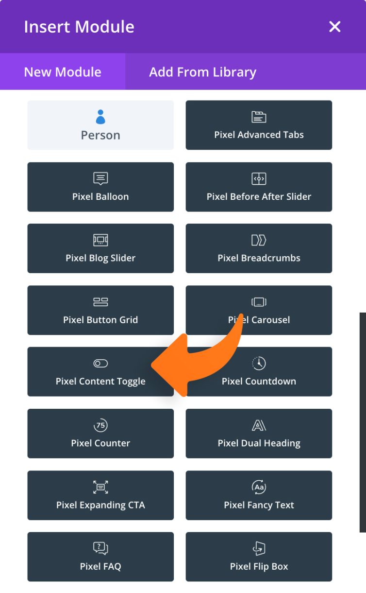 Content Toggle Screenshot 1