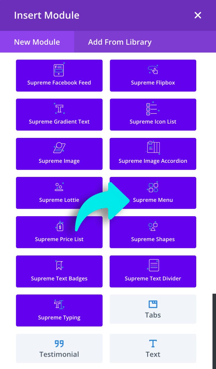 Supreme Menu Screenshot 1